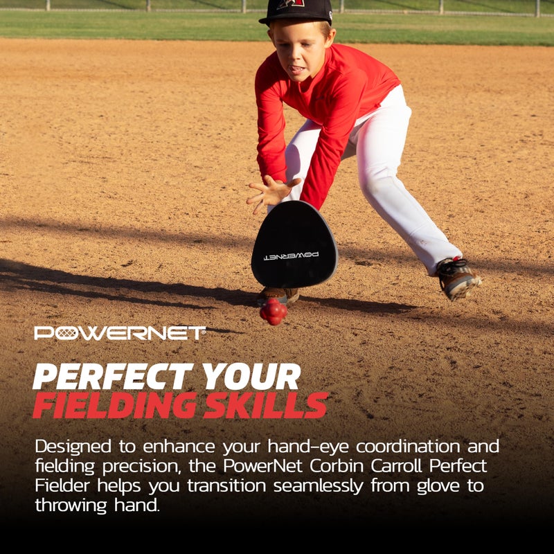 PowerNet Perfect Fielder, Soft Hands Softball & Baseball Training Equipment, Baseball Practice Equipment to Improve Transition Time from Glove to Throwing Hand, Right & Left Hand Universal Fit, 2-PK - Image 4